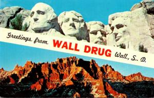 South Dakota Wall Greetings From Wall Drug Store 1974