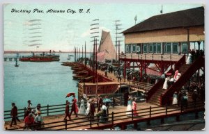 1911 Yachting Pier Atlantic City New Jersey NJ Boats & Ships Posted Postcard