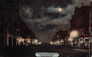 Postcard Night View of Washington Avenue in South Bend, Indiana~126682