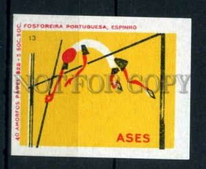 500699 PORTUGAL ASES pole vaulting Vintage match label