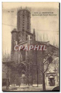 Old Postcard Aix en Provence Cathedral Saint Savior