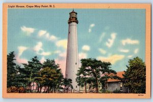 Cape May Point New Jersey NJ Postcard Light House Scenic View c1940's Vintage