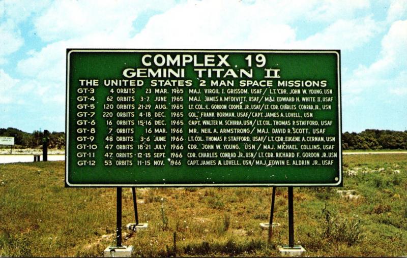 Florida John F Kennedy Space Center Complex 19 Gemini Titan 19 Welcome Sign