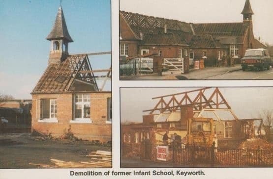 Keyworth Suffolk Infant School Demolition Postcard