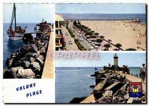 Postcard Modern Valras Plage Herault La Digue and the Lighthouse beach and se...