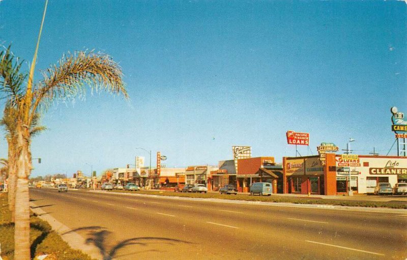 Costa Mesa California Town View Hardware and Drug Store Seen Vintage PC U2224