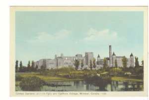 Sunken Gardens, Jackson Park, Kennedy College, Windsor Ontario, PECO Postcard