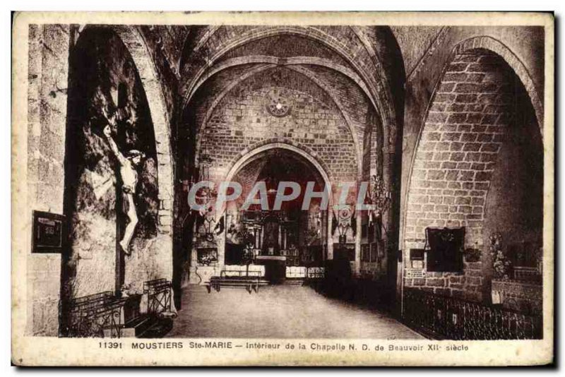 Postcard Old Moustiers Ste Marie Interior De La Chapelle ND de Beauvoir