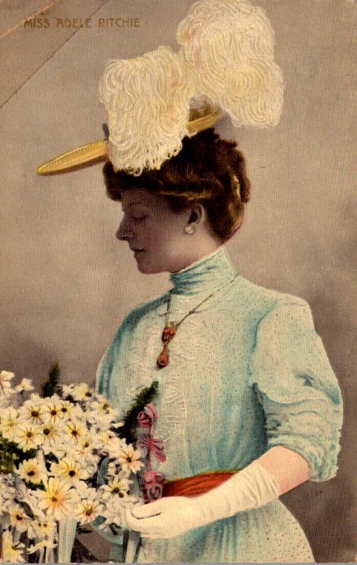 Beautiful Lady Wearing Large Hat Miss Adele Ritchie1909