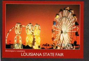 LA Louisiana State Fair Amusement Park Rides Ferris Wheel Shreveport Postcard