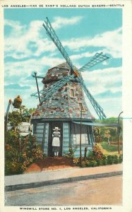 Los Angeles California Windmill Restaurant roadside Kropp Postcard 21-8040