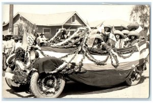 1922 Mexico America Patriotic Parade Car Pretty Women RPPC Photo Posted Postcard