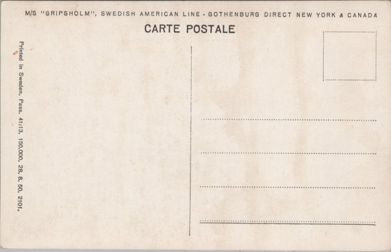 MS Gripsholm Swedish American Line New York City Ship Vintage RPPC 09.96