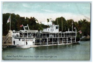 1913 Grand River Freight And Passenger Line Grand Rapids Michigan MI Postcard