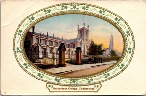 Gentlemens College Cheltenham Antique Postcard DB UNP Unused Germany 