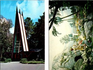 2~Postcards  Silver Springs, FL Florida  PRINCE OF PEACE CHAPEL & BIBLE SCENE