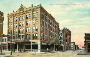 Evansville Indiana New Vendome Hotel Knox C-1910 Postcard 21-7518