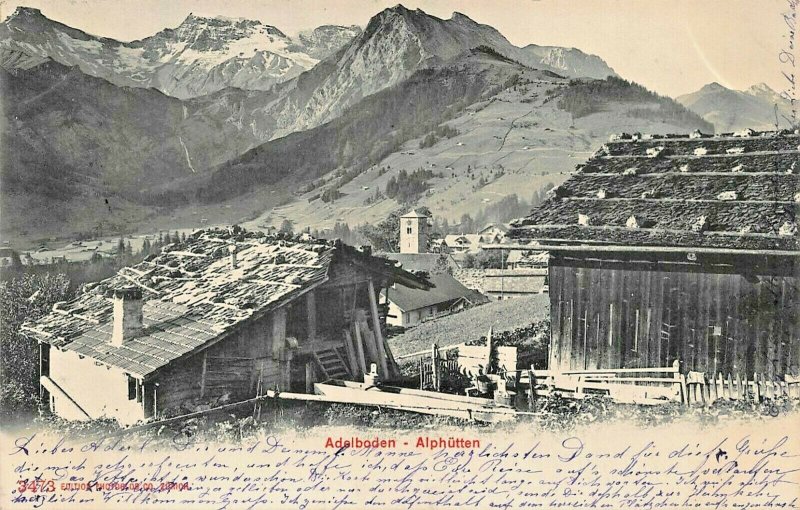 ADELBODEN ALPHUTTEN SWITZERLAND~1904 PHOTO POSTCARD 