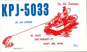 QSL Radio Card From Gary IND. Indiana KPJ-5033