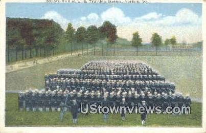 Sailors Drill At US Training Station - Norfolk, Virginia