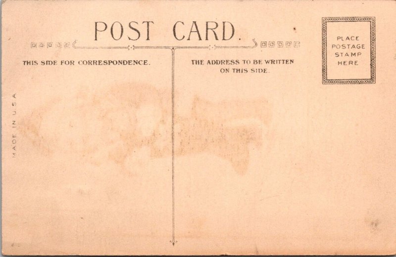 Merry Christmas, Child Dressed as Santa Hugging Stocking Vintage Postcard Y45