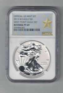 2013 West Point Silver Eagle Reverse PF 69 NGC