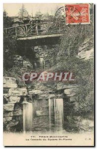 Old Postcard Paris Montmartre St Peter Square Cascade