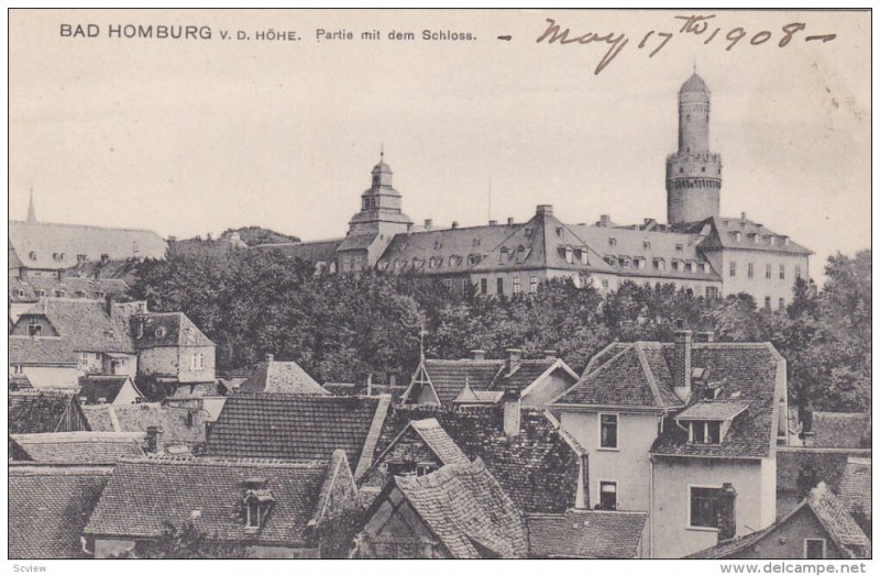 BAD HOMBURG, Hesse, Germany, 1900-1910's; Partie Mit Dem Schloss