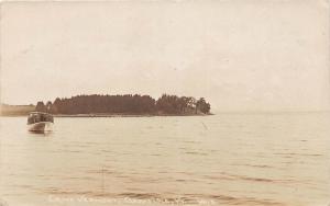 D76/ Grand Isle Vermont VT Real Photo RPPC Postcard 1917 Camp Vermont Boat