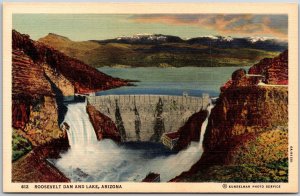 AZ-Arizona, Roosevelt Dam and Lake, Salt River Canyon, Towering Walls, Postcard