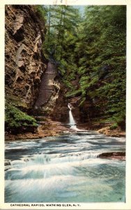 New York Watkins Glen Cathedral Rapids 1915 Curteich