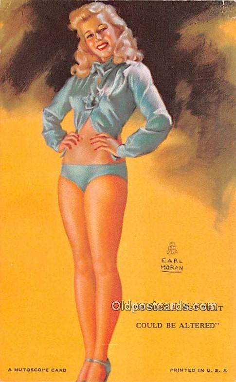 I'm Single, Earl Moran 1945 Mutoscope Artist Pin Up Girl, Non Postcard Backin...