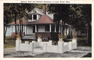 Lakewood Michigan~The Mineral Well~Summer House~Big Porch~1916 Postcard
