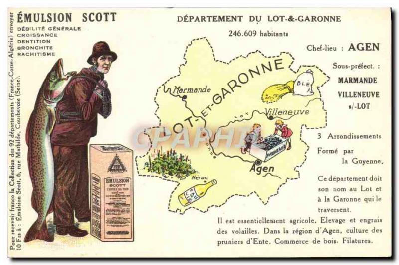 Old Postcard Emulsion Scott Department Lot et Garonne Marmande Villeneuve sur...