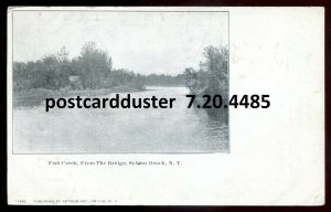 h3966 - SYLVAN BEACH NY Postcard 1900s Fish Creek from Bridge by Hay