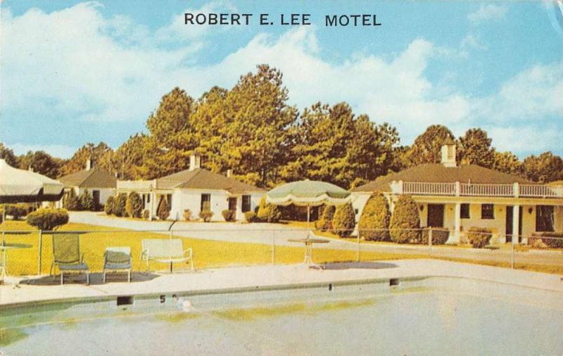 Chester Virginia birds eye view Robert E Lee Motel pool vintage pc Z16254