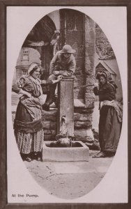 At The Pumper Edwardian Worker Women Real Photo Postcard