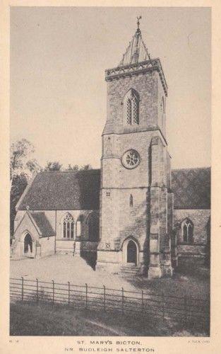 Budleigh Salterton St Marys Church Bicton Postcard Mint