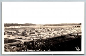 RPPC  US Army   Fort Lewis  Washington  New Barracks  Real Photo  Postcard