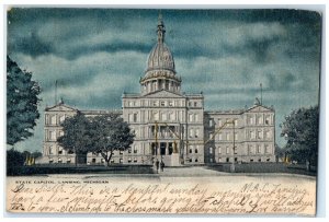 1905 State Capitol Exterior Building Lansing Michigan Vintage Antique Postcard