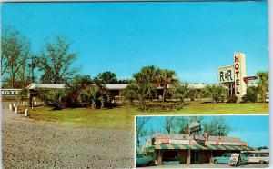 NAHUNTA, GA Georgia  R & R  MOTEL & Restaurant  1950s  Cars  Roadside Postcard