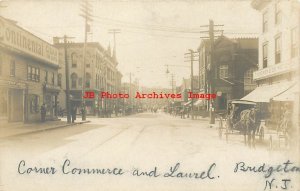 NJ, Bridgeton, New Jersey, RPPC, Commerce & Laurel Streets, Photo