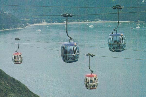 Bubble Cars above Deep Water Bay Hong Kong Ocean Park Postcard