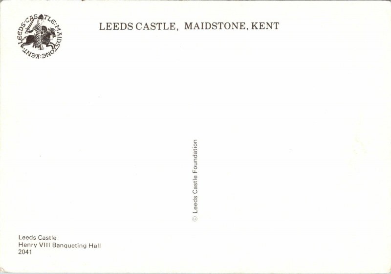 CONTINENTAL SIZE POSTCARD LEEDS CASTLE MAINDSTONE KENT UNITED KINGDOM