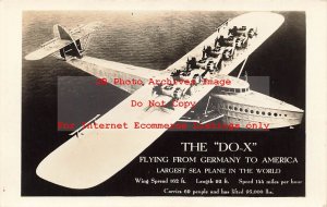 Early Aviation, RPPC, Do-X Flying Sea Plane Germany to America, Photo