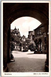 Heidelberg Blick In Den Schlobhof Germany Real Photo RPPC Postcard