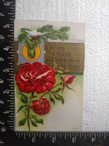 Postcard - Oh be my friend and teach me to be thine! - Roses Embossed Art Print