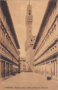 Italy Firenze Florence Portico degli Uffizi e Palazzo Vecchio
