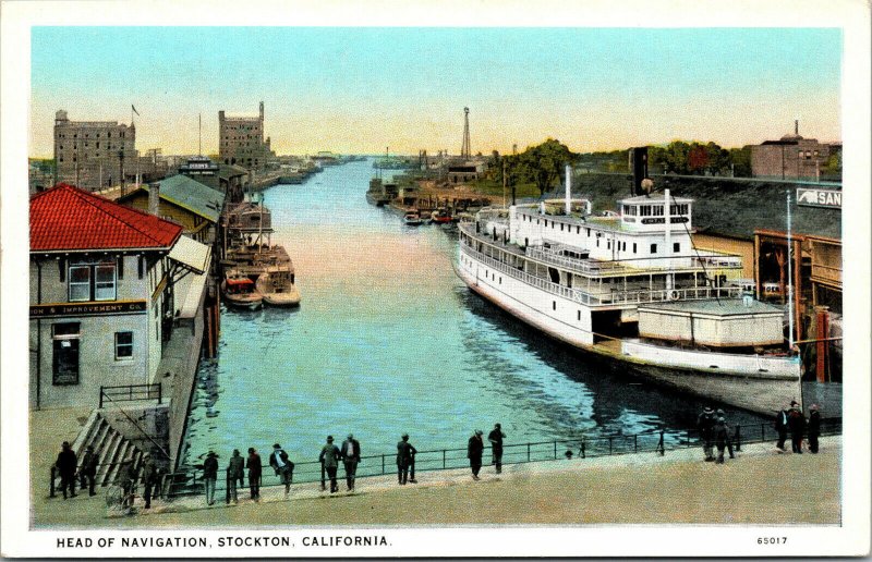 Stockton, California Head of Navigation, Boats, Channel, Improvement Co.-A32 