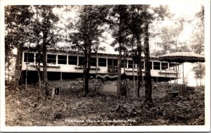 Real Photo Postcard Club House at Chain-O-Lakes in Baldwin, Michigan